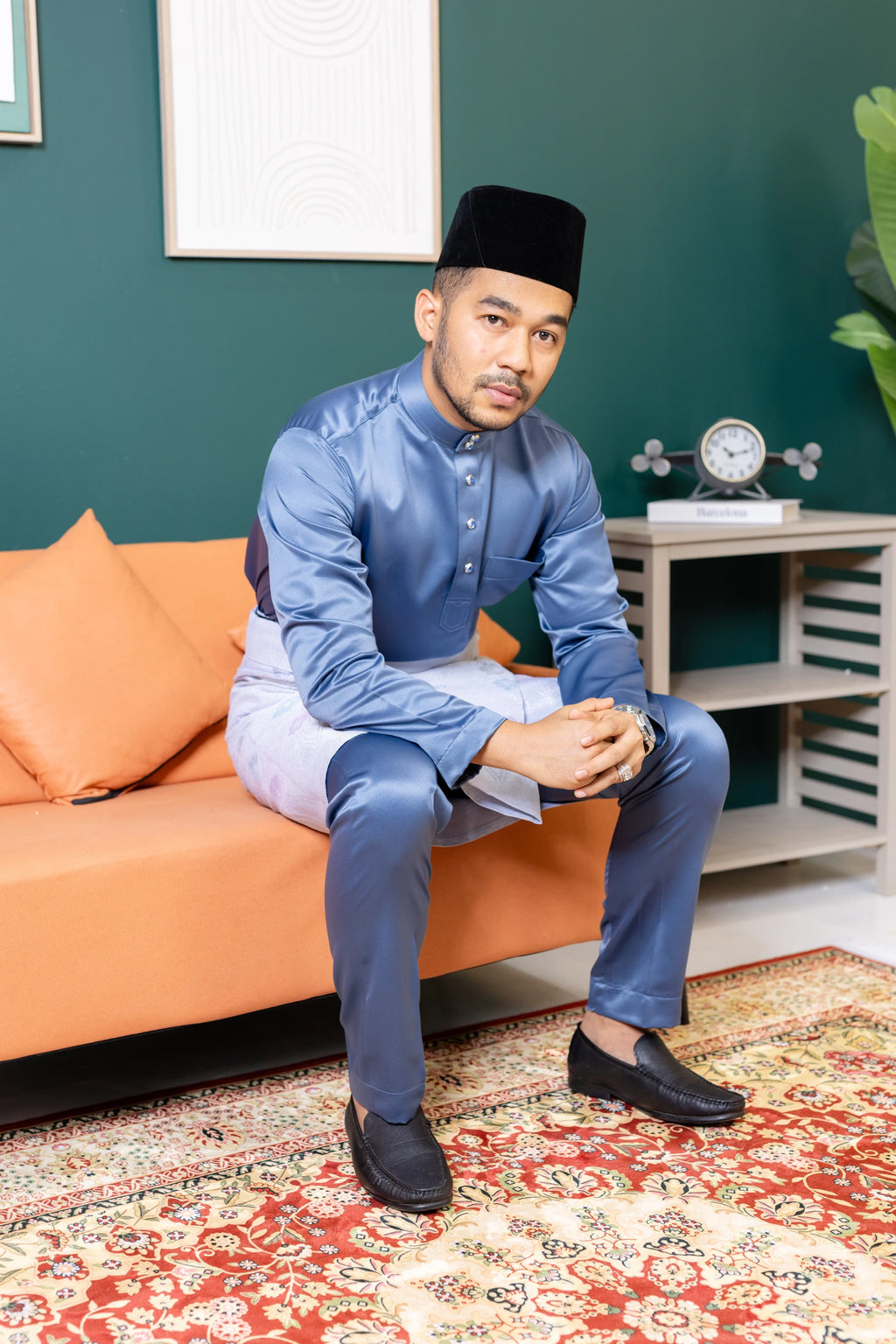 Baju Melayu Tailor Fit - Ash Blue