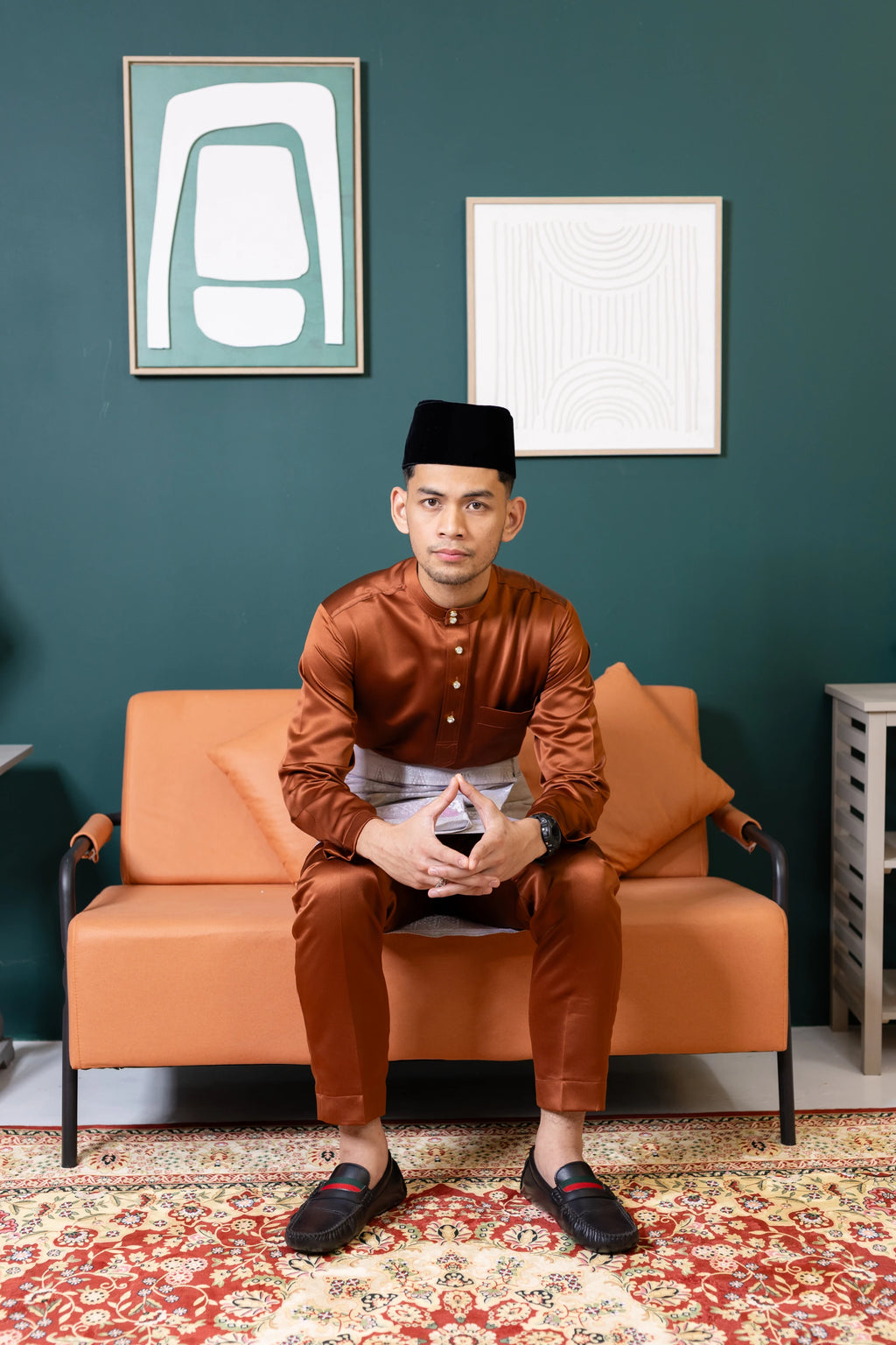 Baju Melayu Tailor Fit - Rich Brown