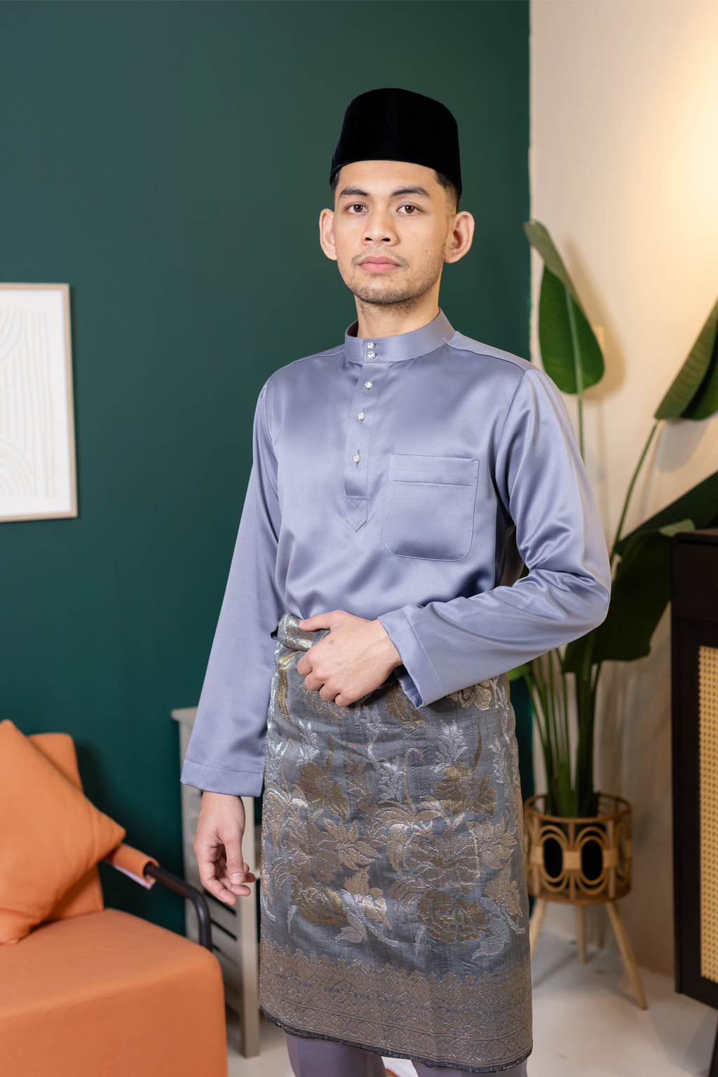 Baju Melayu Tailor Fit - Dark Grey