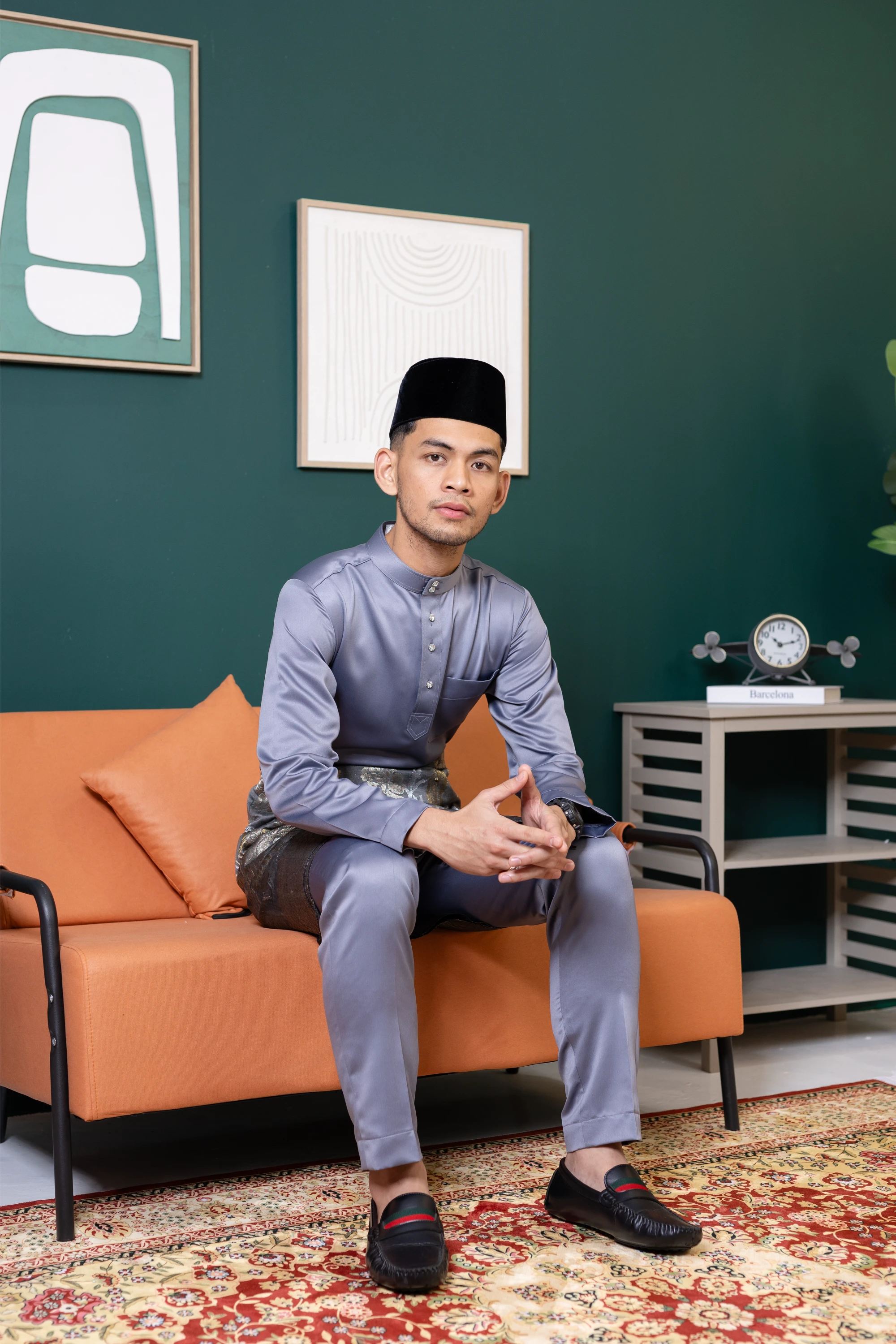 Baju Melayu Tailor Fit - Dark Grey