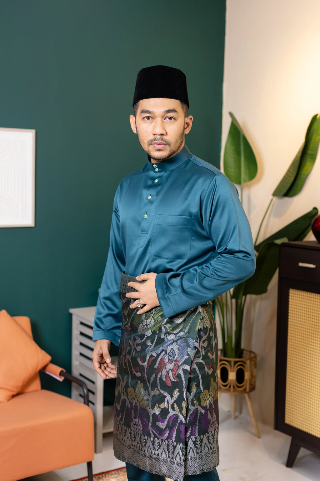 Baju Melayu Tailor Fit - Emerald Green