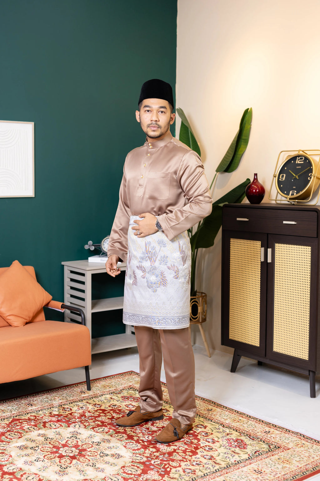 Baju Melayu Tailor Fit - Brown Nescafe