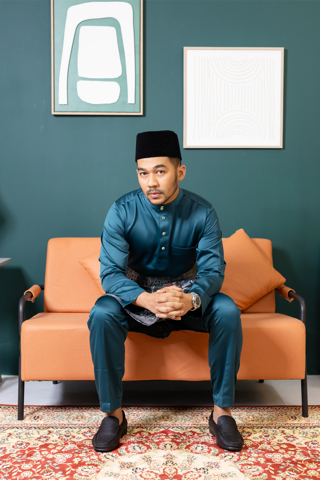 Baju Melayu Tailor Fit - Emerald Green