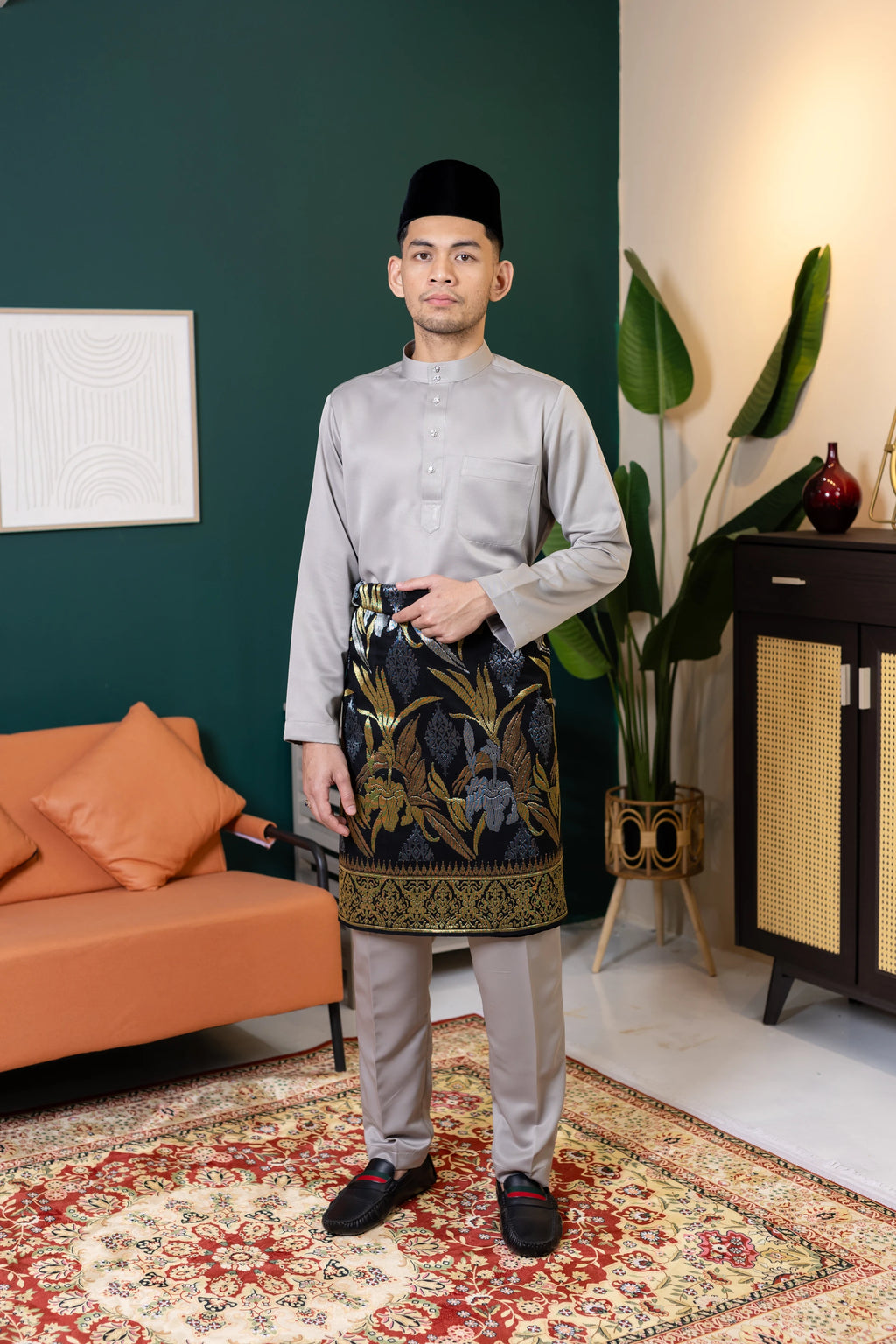 Baju Melayu Tailor Fit - Silver Sand