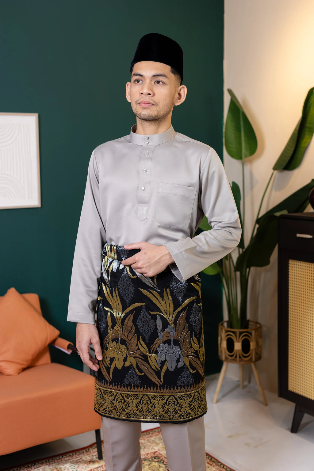 Baju Melayu Tailor Fit - Silver Sand