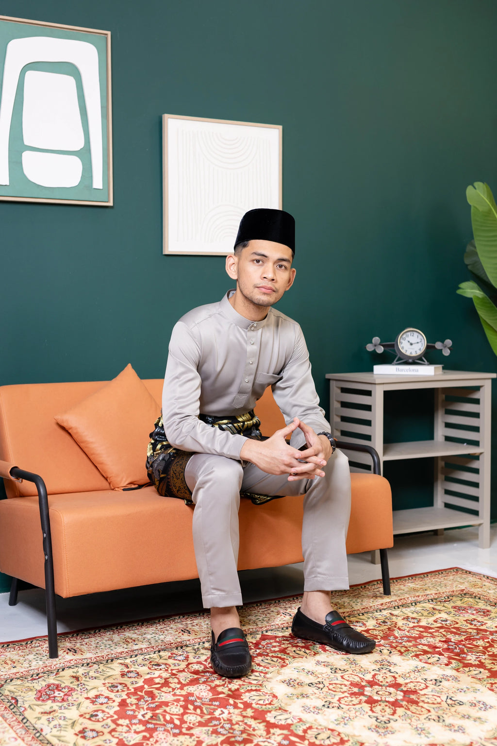 Baju Melayu Tailor Fit - Silver Sand