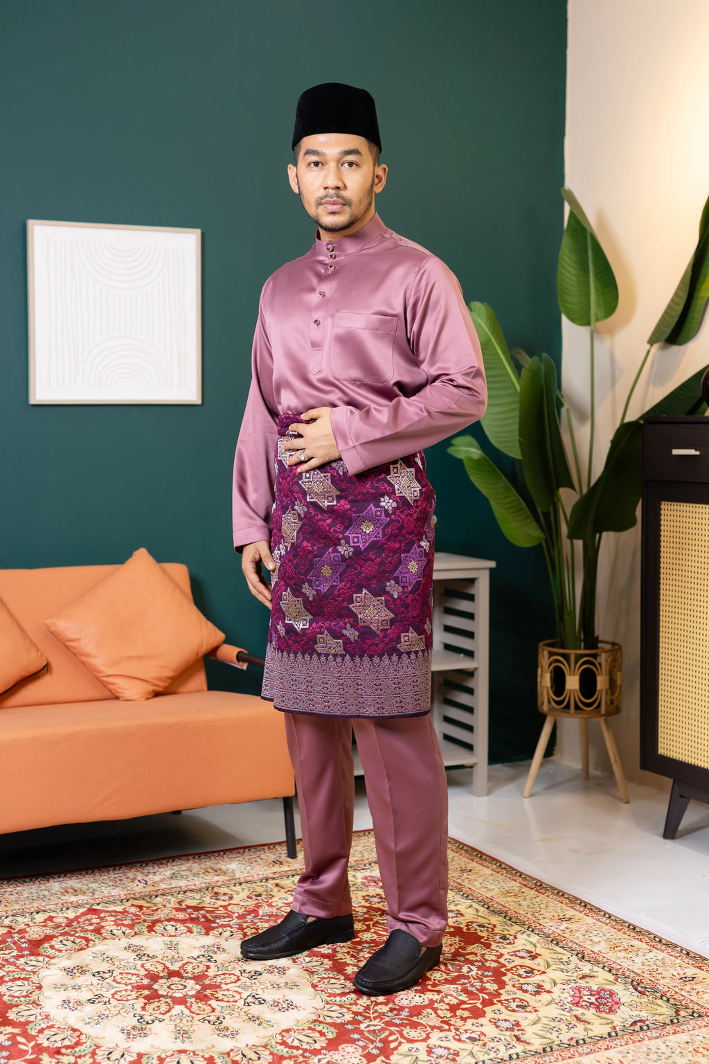 Baju Melayu Tailor Fit - Dusty Pink