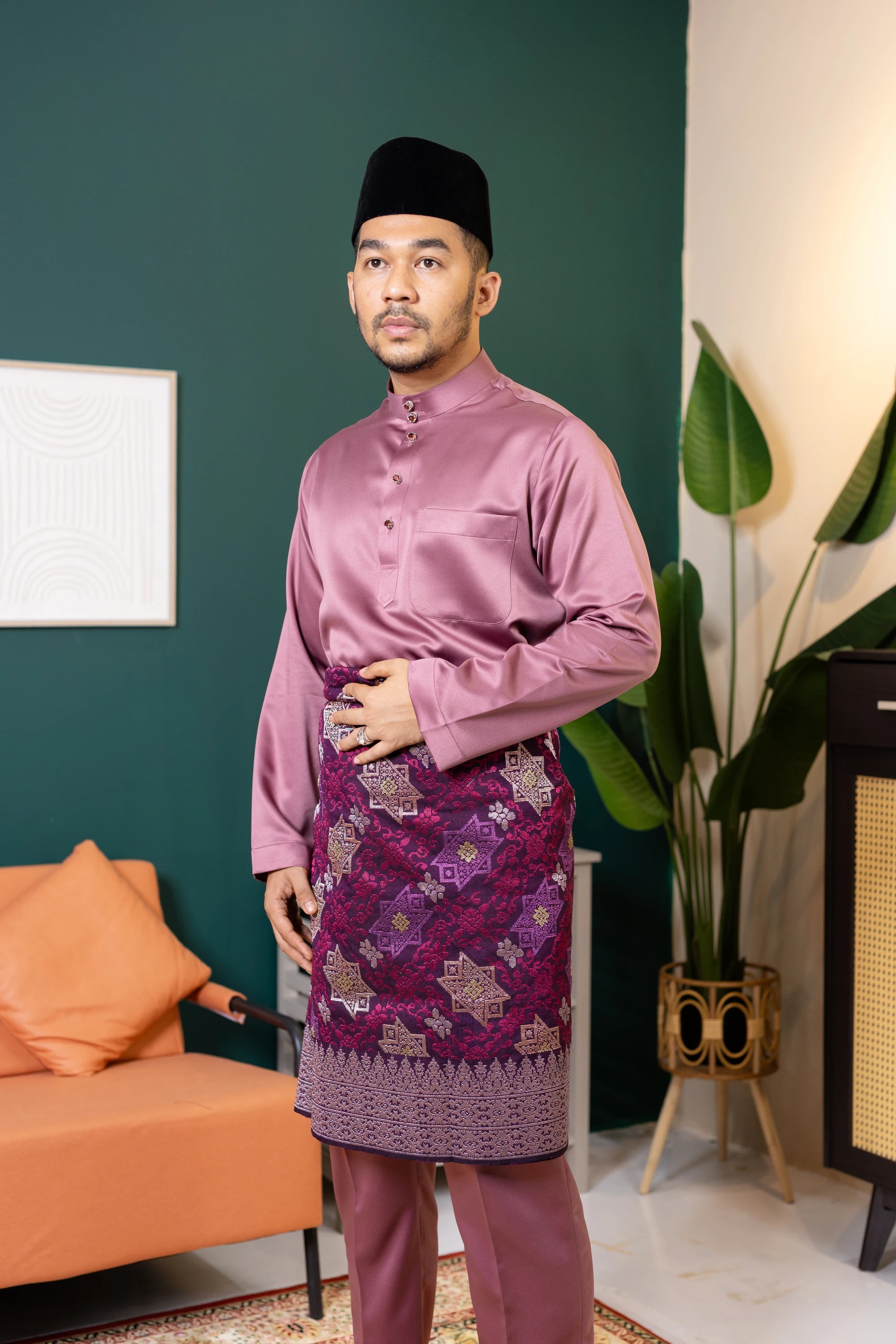 Baju Melayu Tailor Fit - Dusty Pink