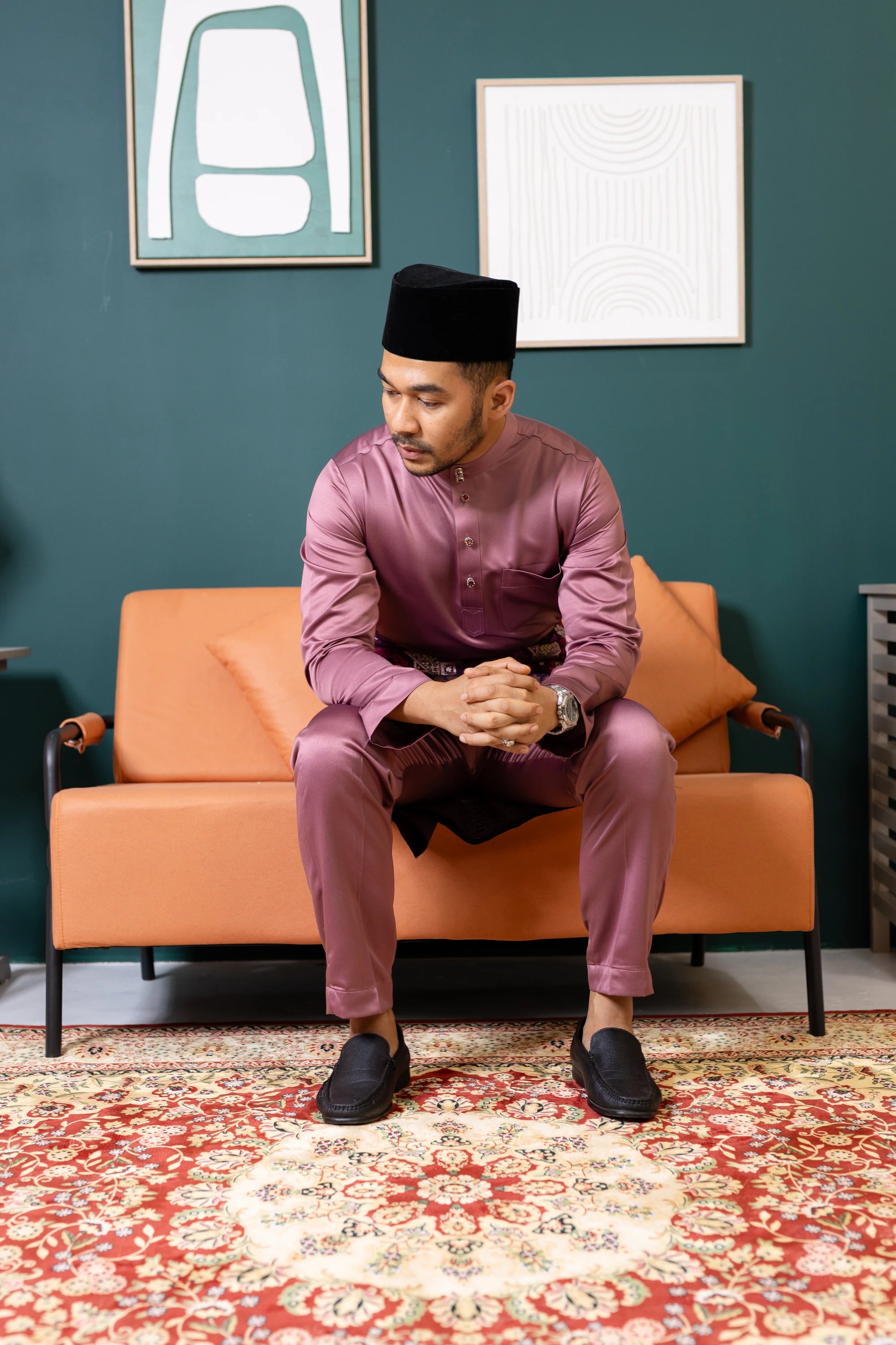 Baju Melayu Tailor Fit - Dusty Pink