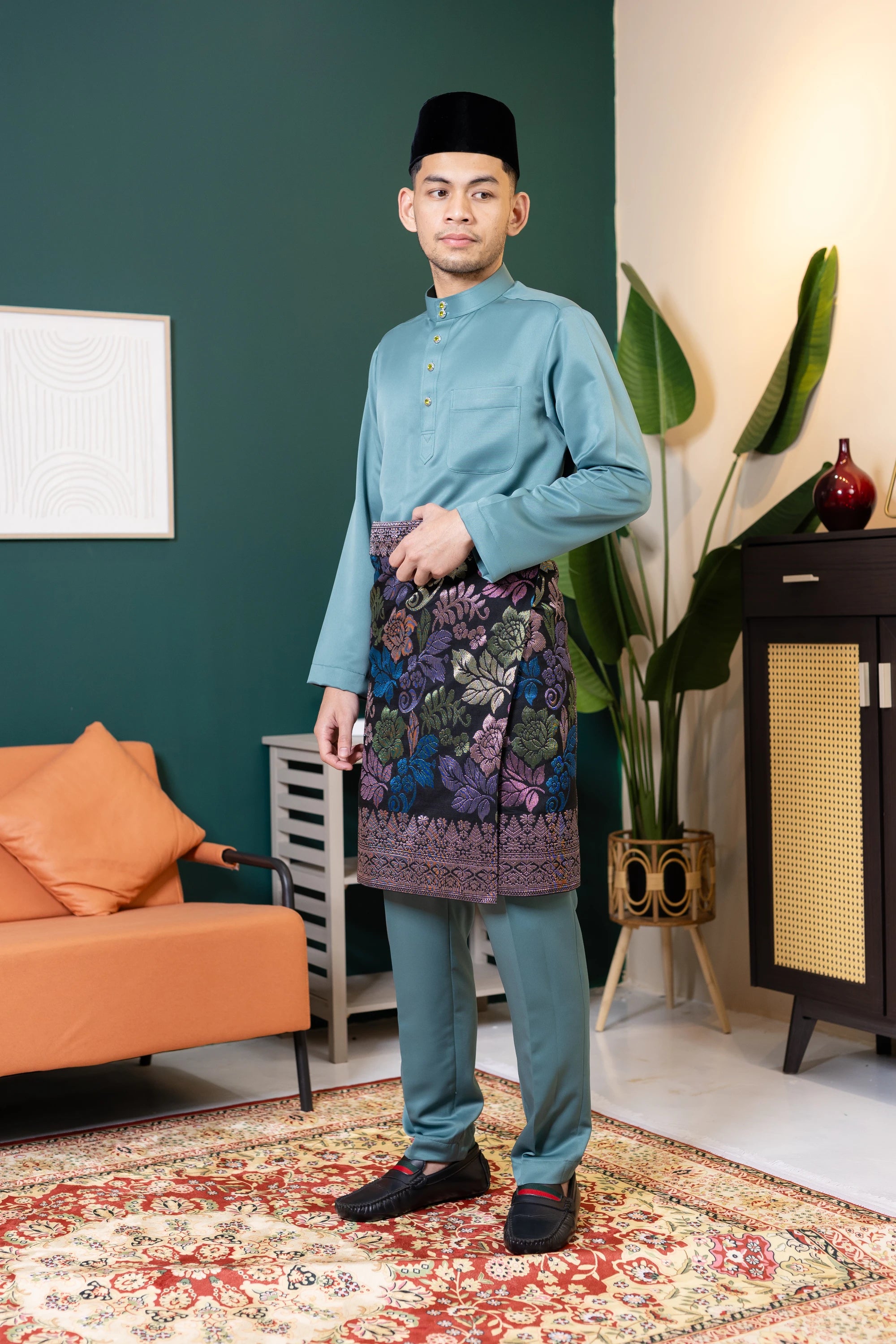 Baju Melayu Tailor Fit - Sage Green