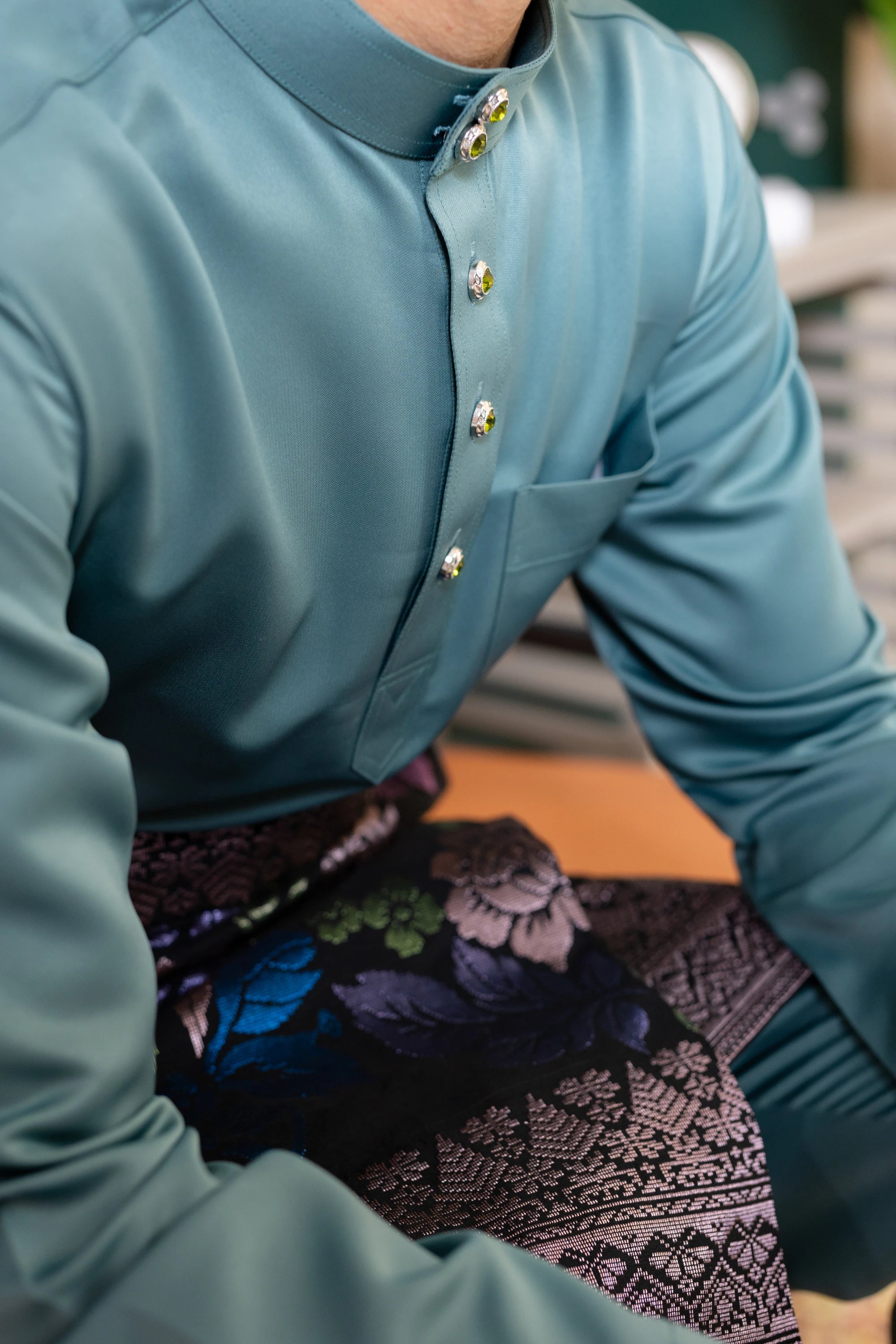 Baju Melayu Tailor Fit - Sage Green