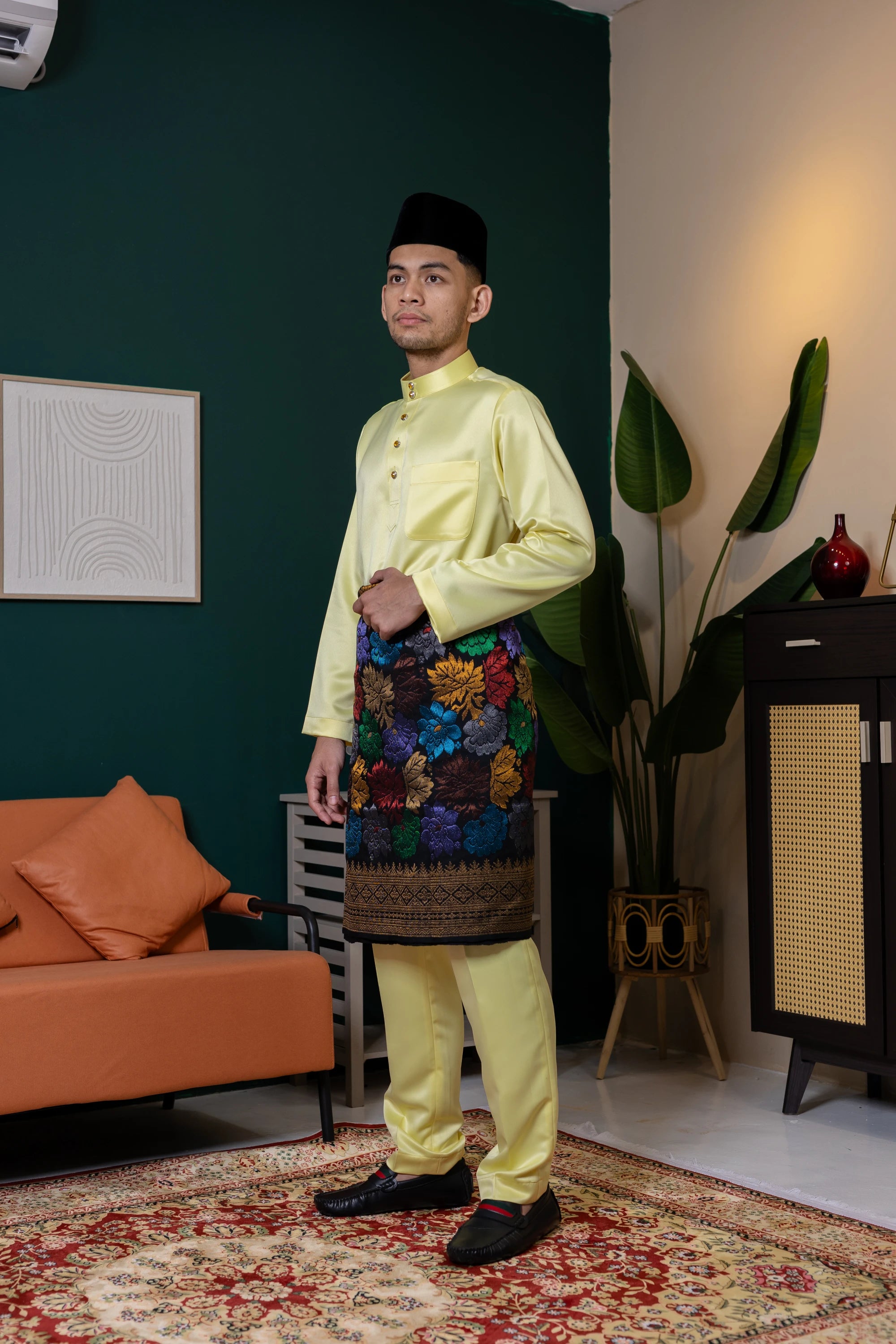 Baju Melayu Tailor Fit - Yellow Corn