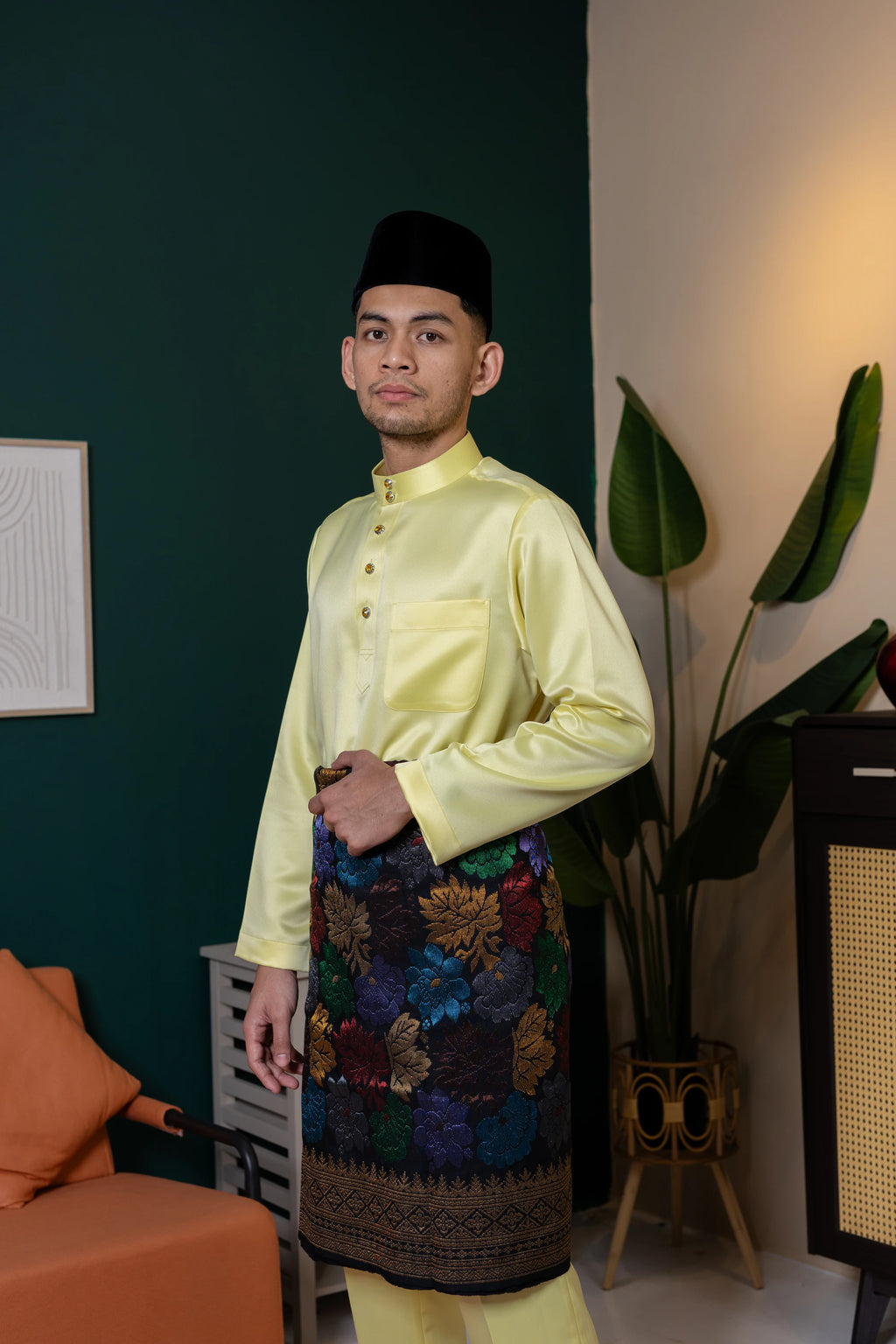 Baju Melayu Tailor Fit - Yellow Corn