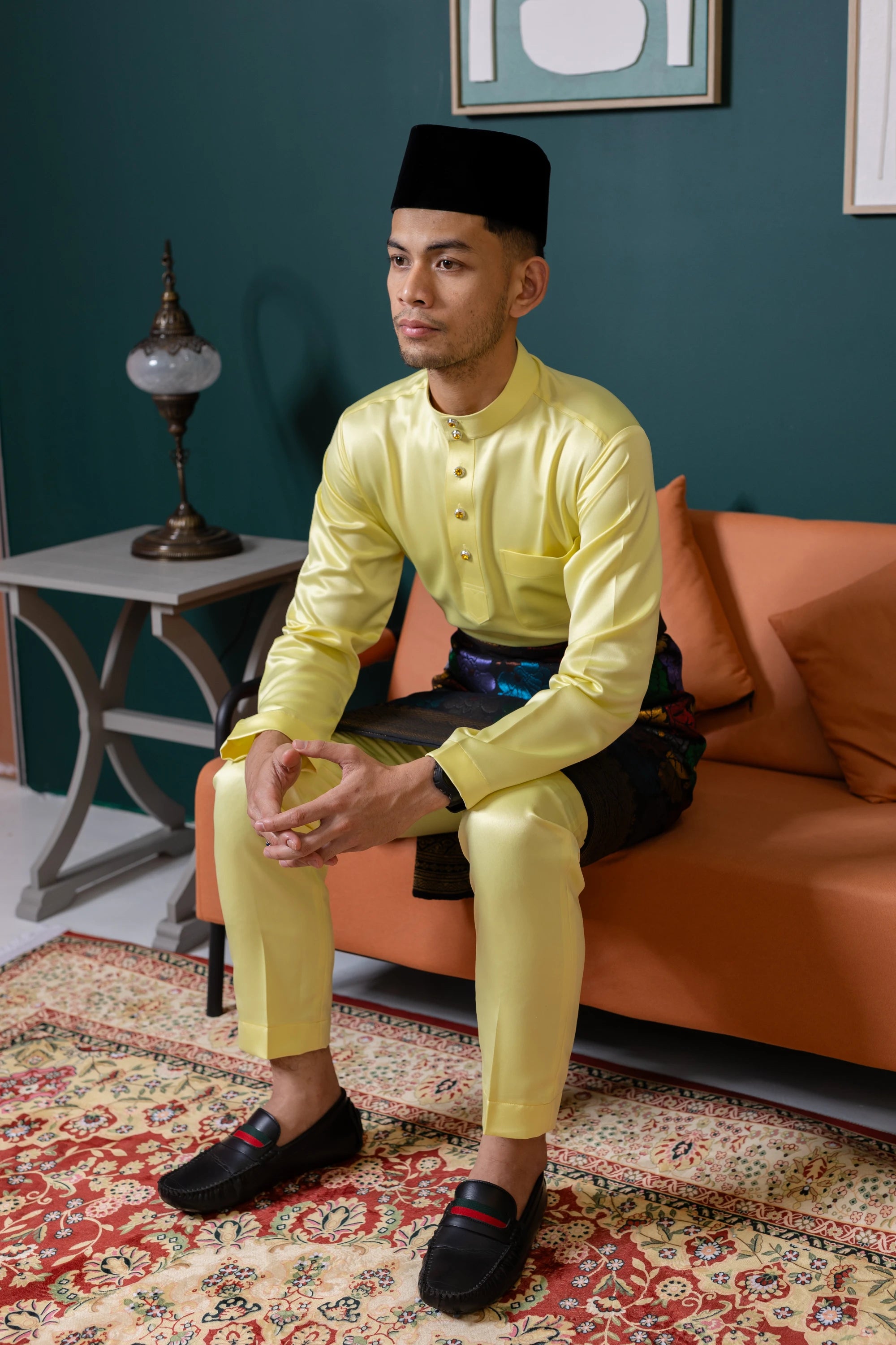 Baju Melayu Tailor Fit - Yellow Corn
