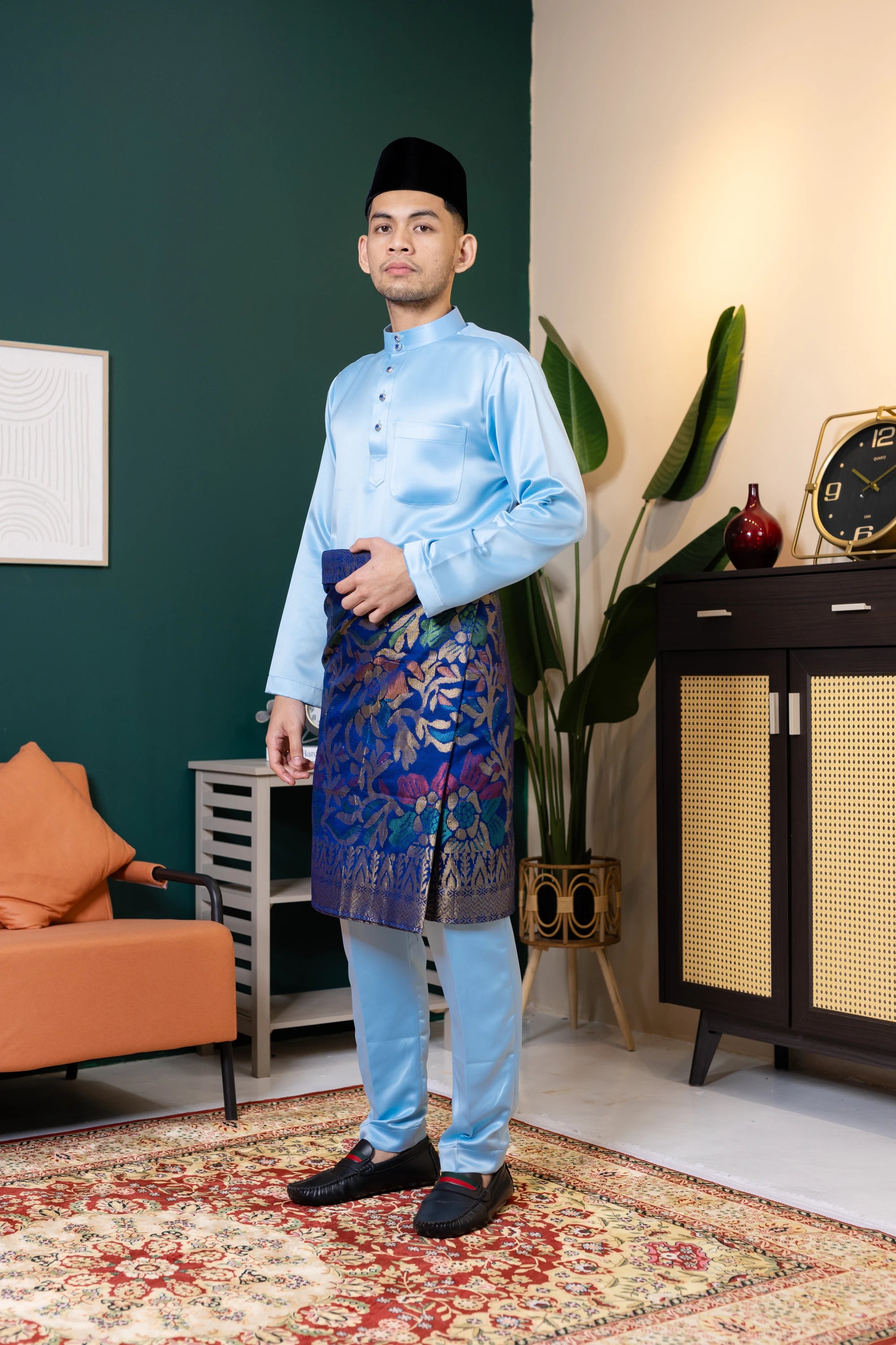 Baju Melayu Tailor Fit - Sky Blue