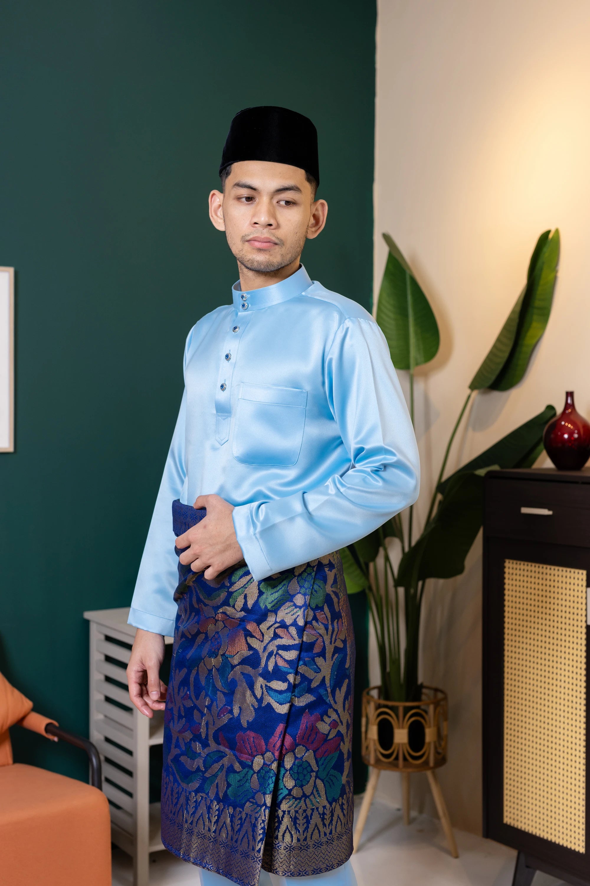 Baju Melayu Tailor Fit - Sky Blue
