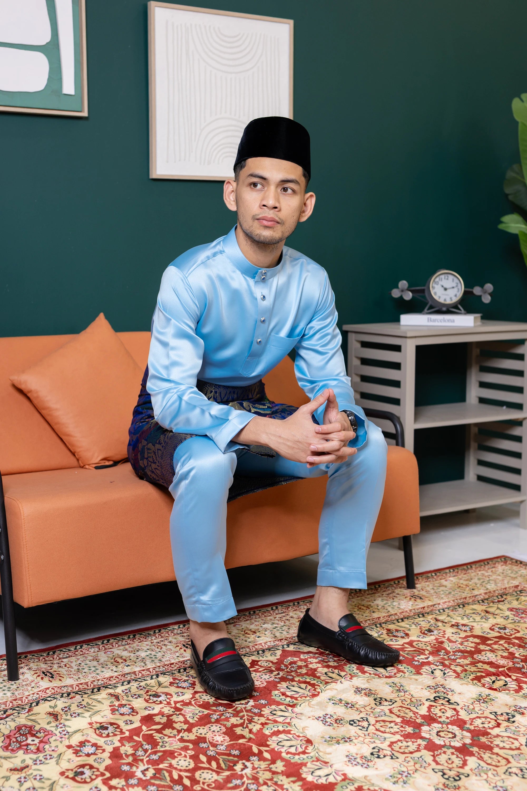 Baju Melayu Tailor Fit - Sky Blue