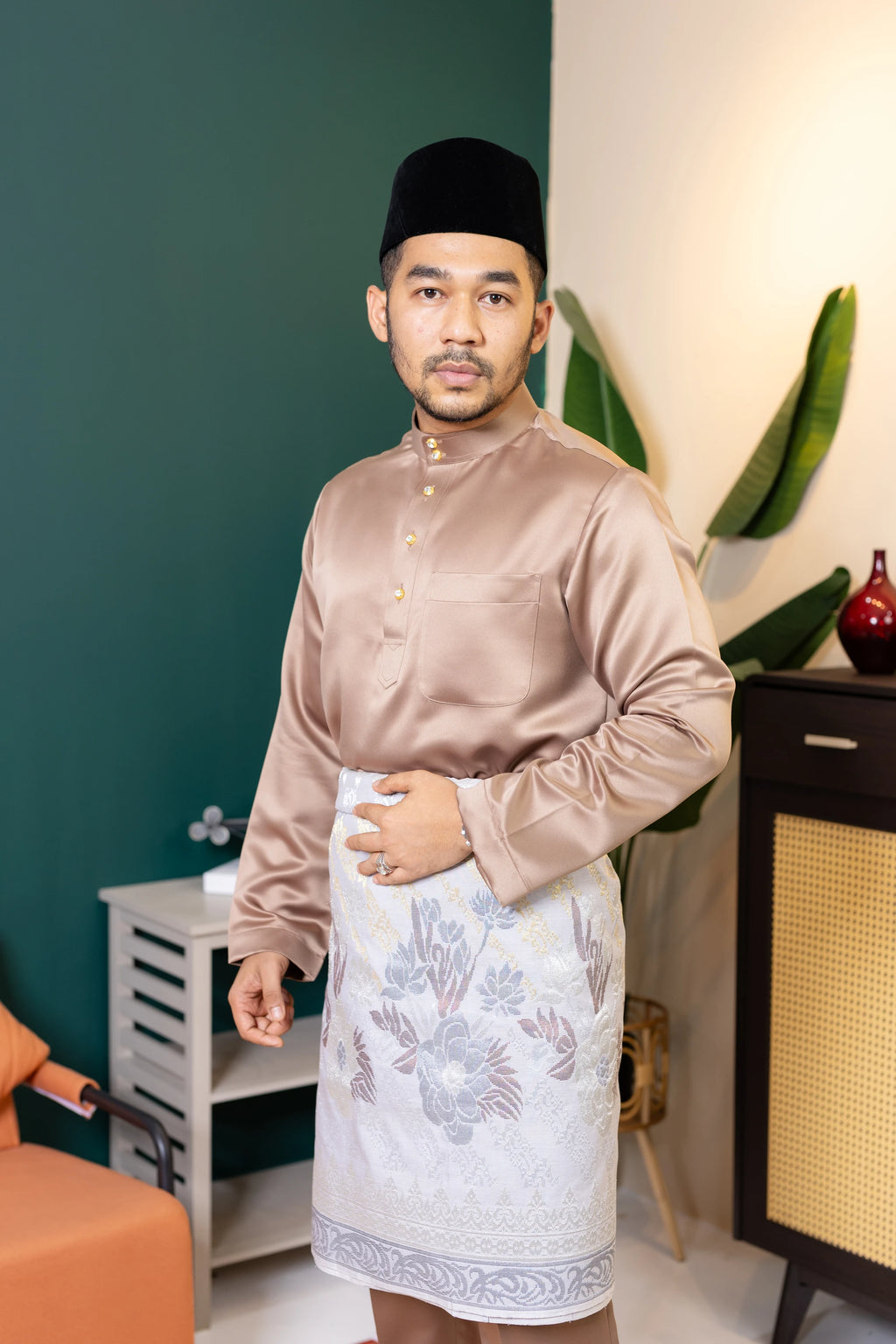 Baju Melayu Tailor Fit - Brown Nescafe