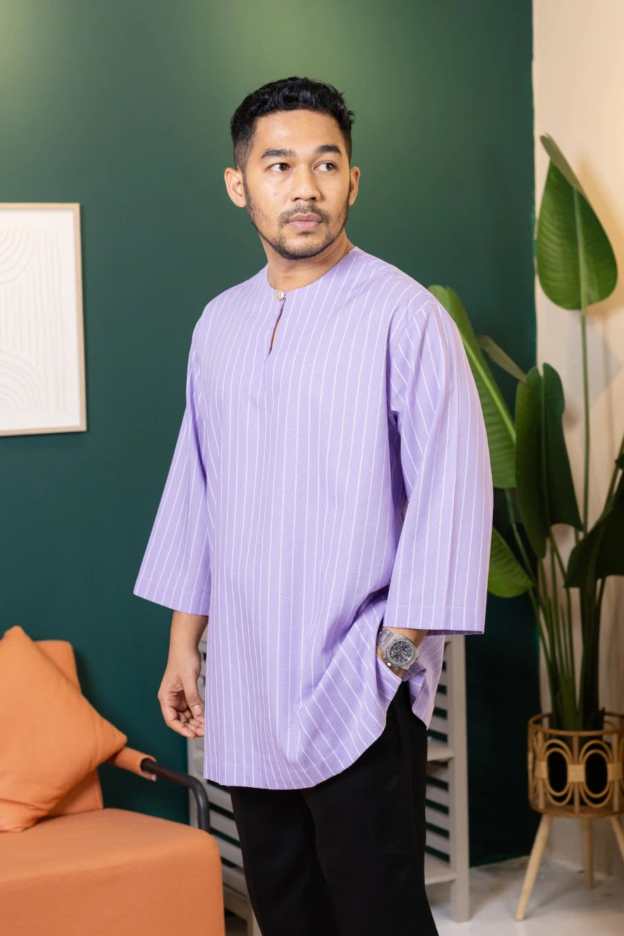 Baya Stripe Kurta - Lilac