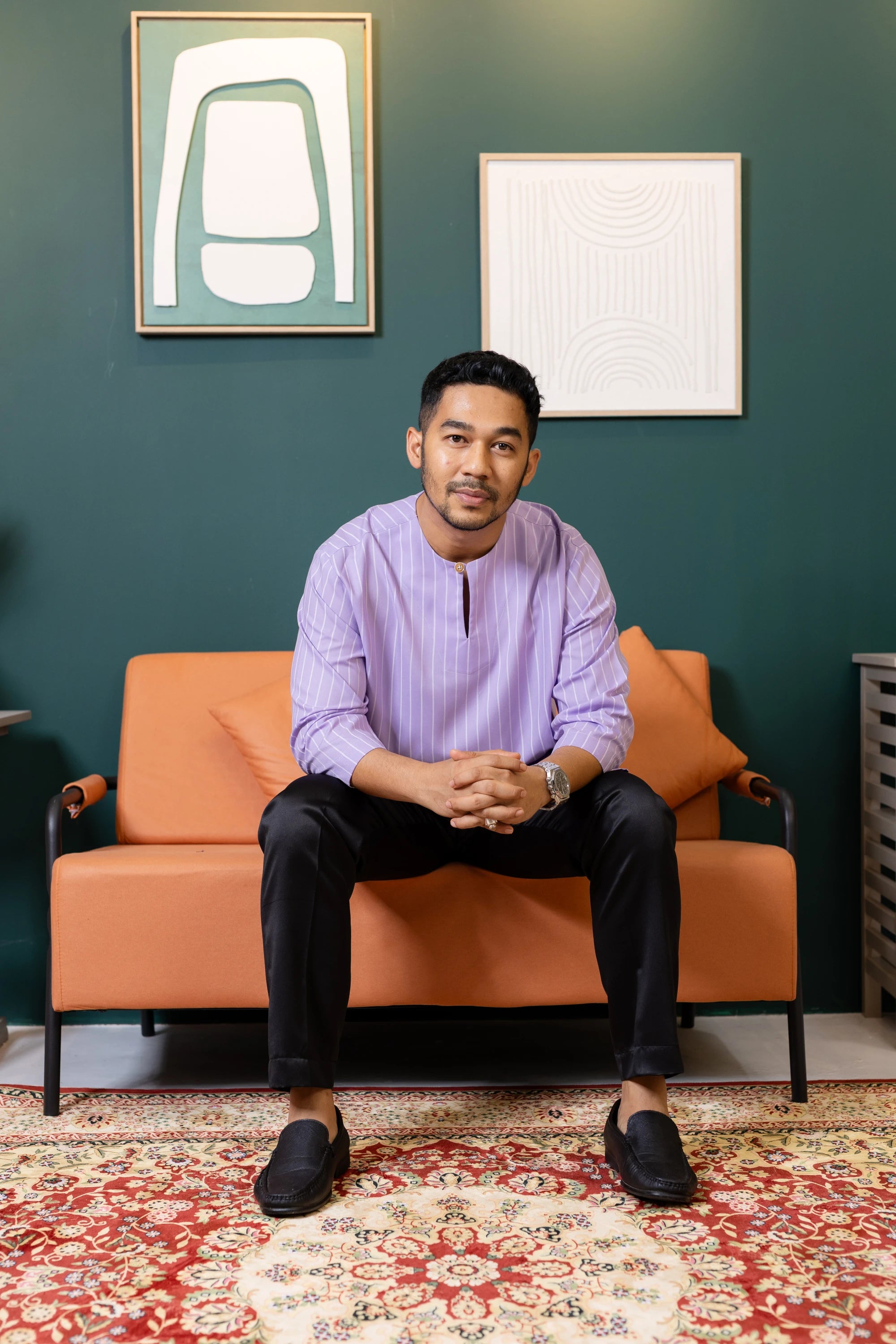 Baya Stripe Kurta - Lilac