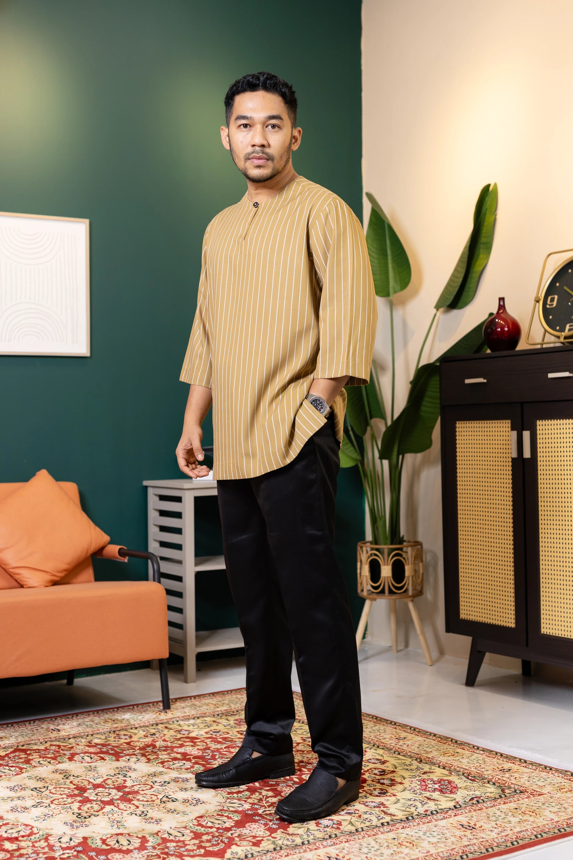 Baya Stripe Kurta - Gold