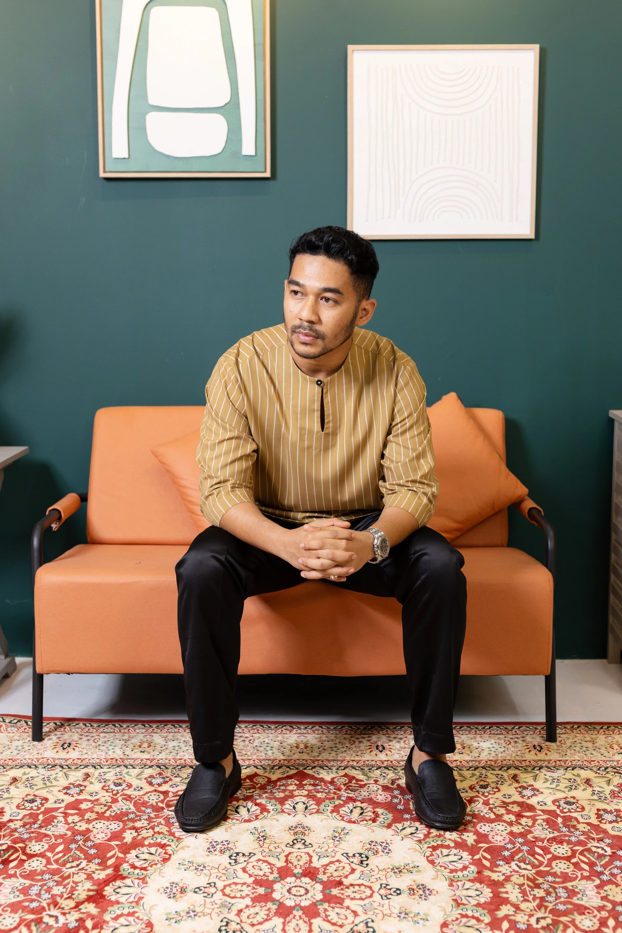 Baya Stripe Kurta - Gold