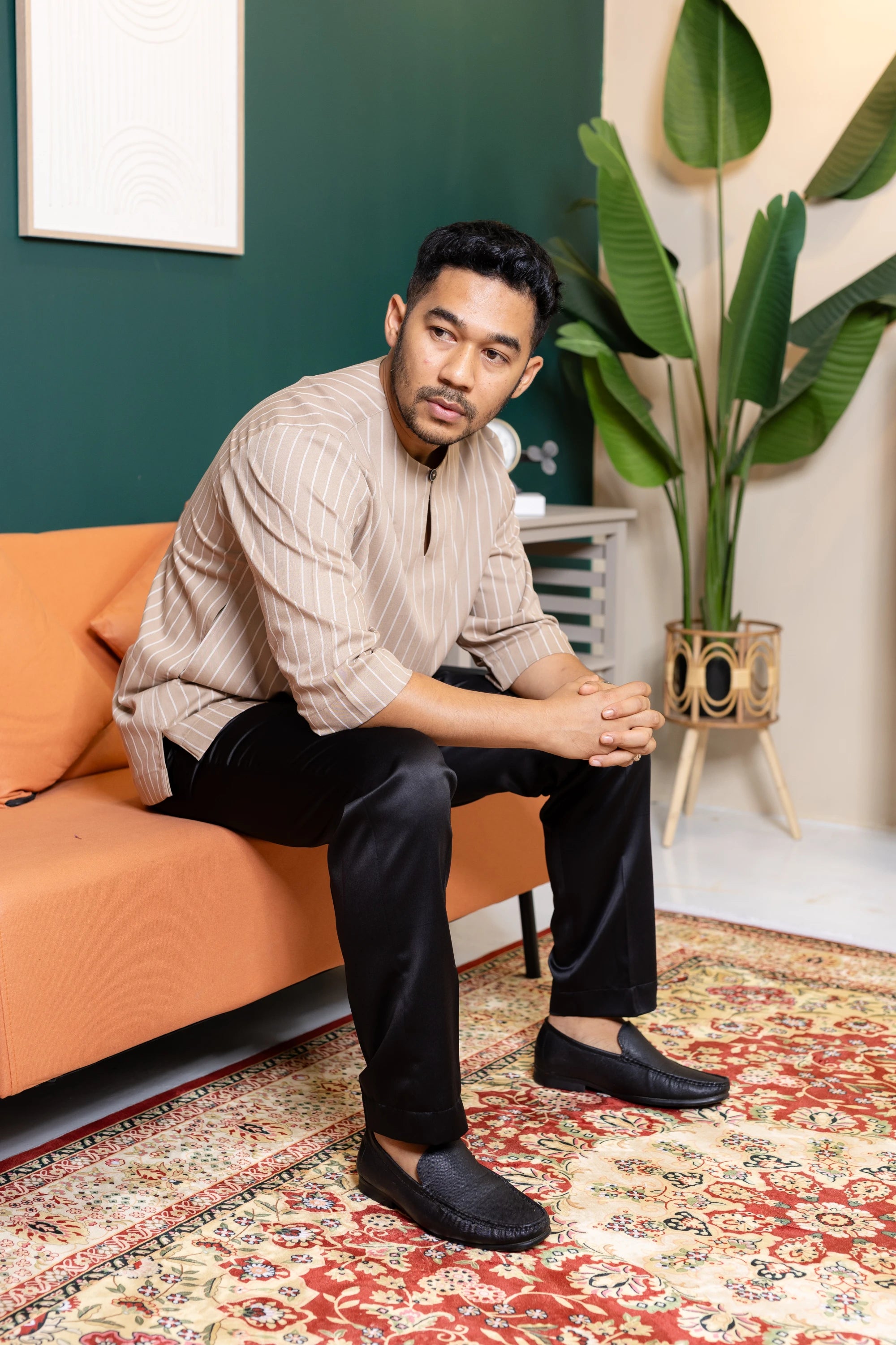 Baya Stripe Kurta - Beige