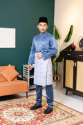 Baju Melayu Tailor Fit - Ash Blue