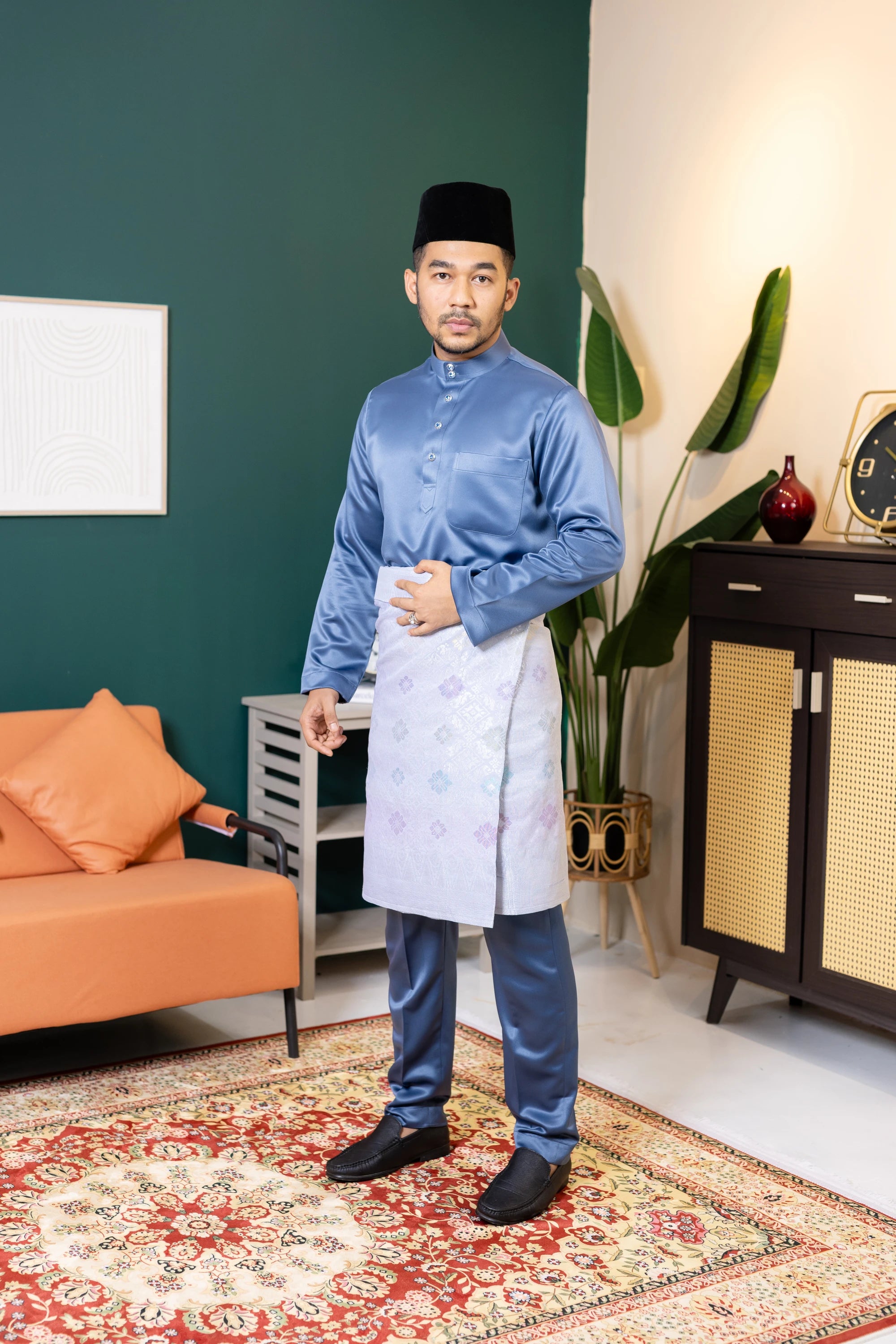 Baju Melayu Tailor Fit - Ash Blue