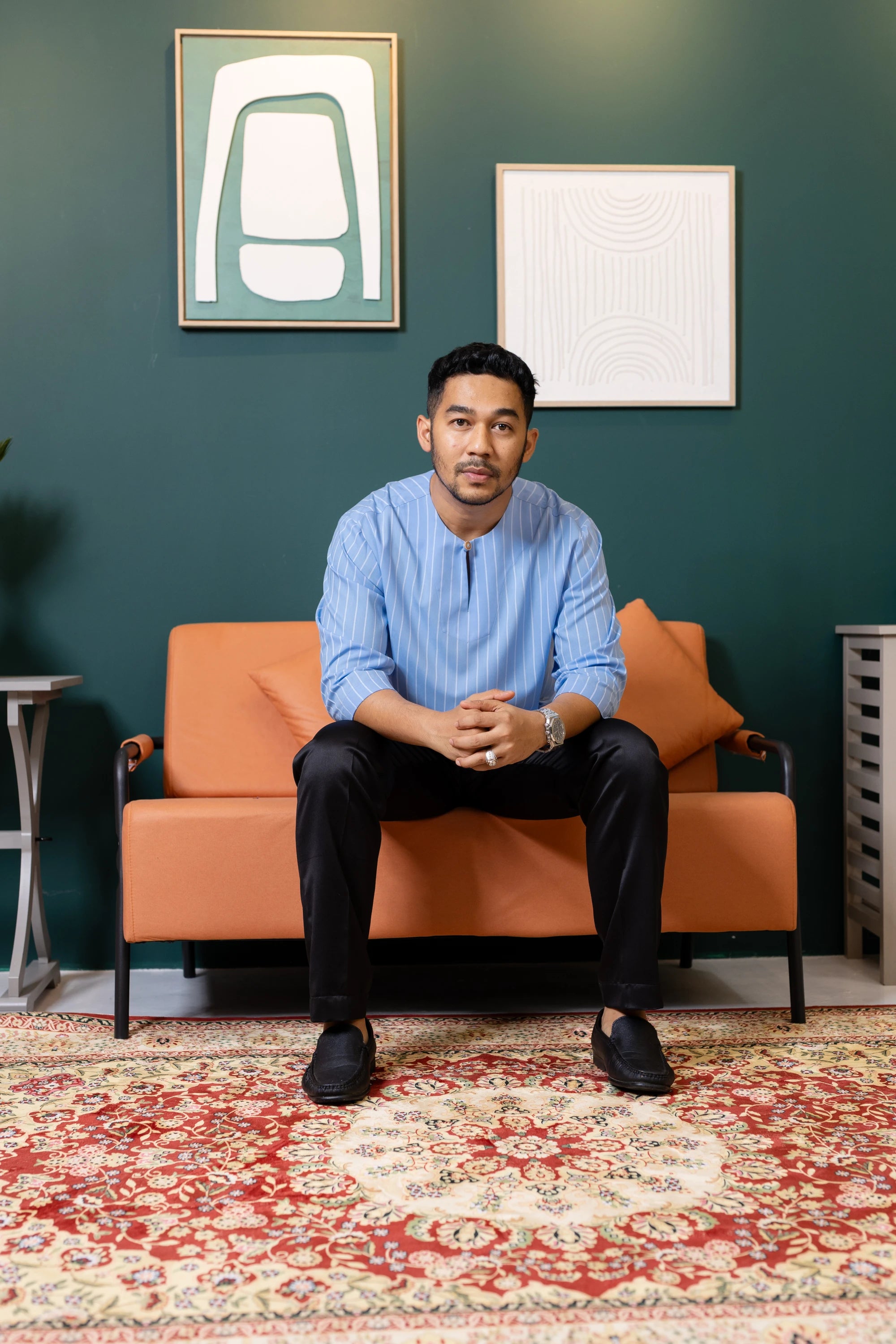 Baya Stripe Kurta - Light Blue