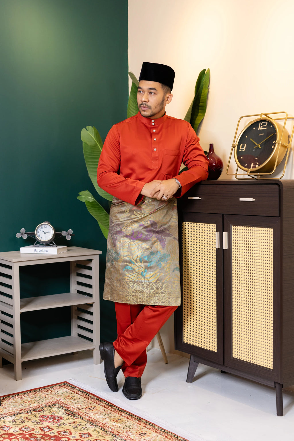 Baju Melayu Tailor Fit - Brick Orange