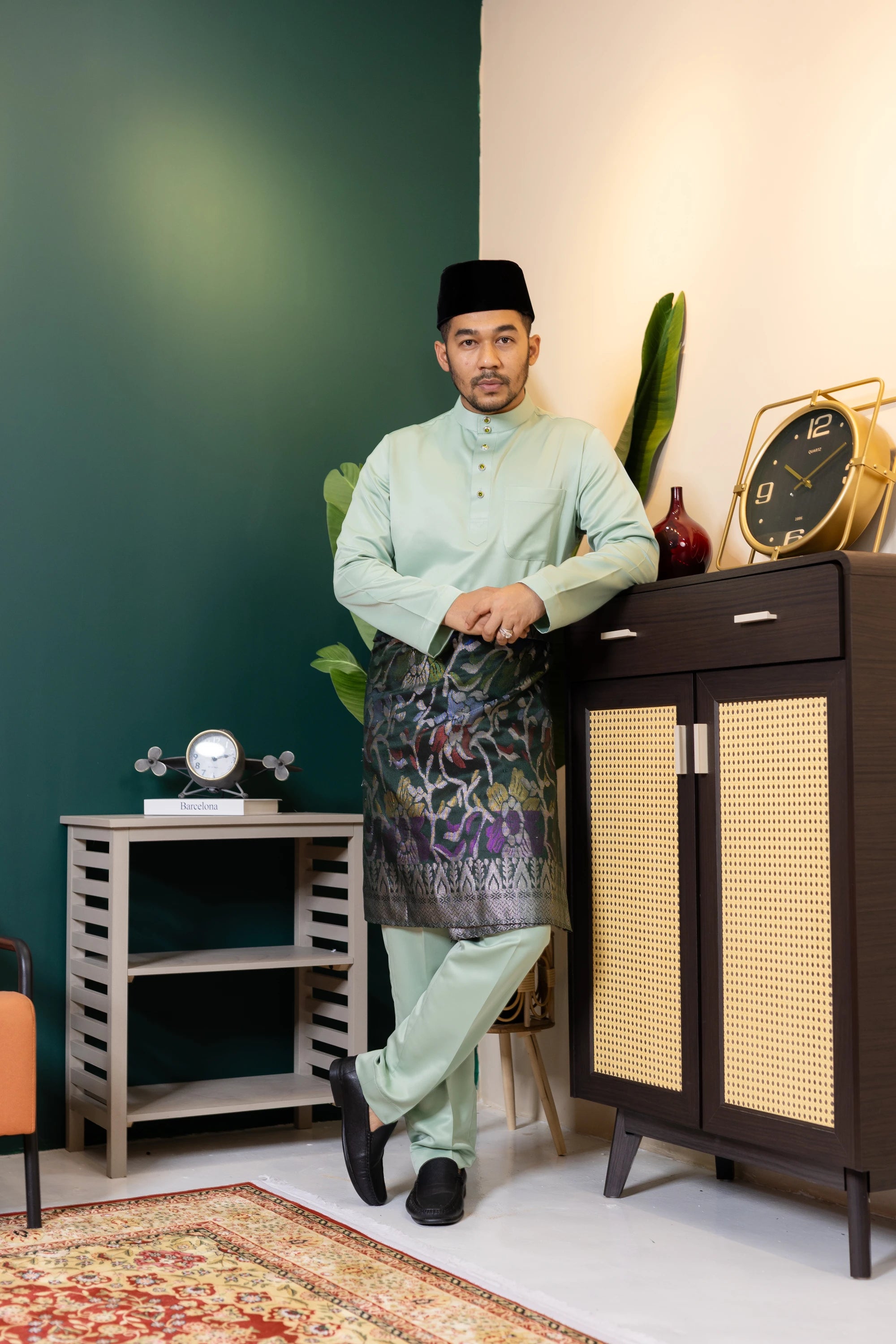 Baju Melayu Tailor Fit - Mint Green