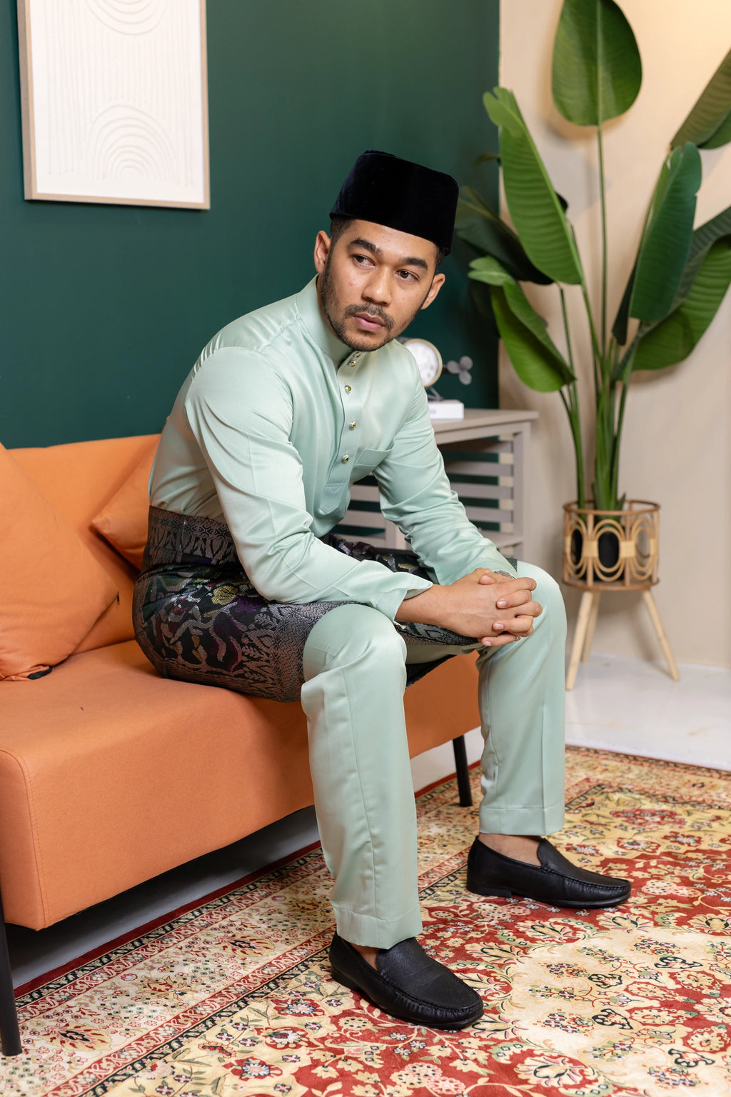 Baju Melayu Tailor Fit - Mint Green