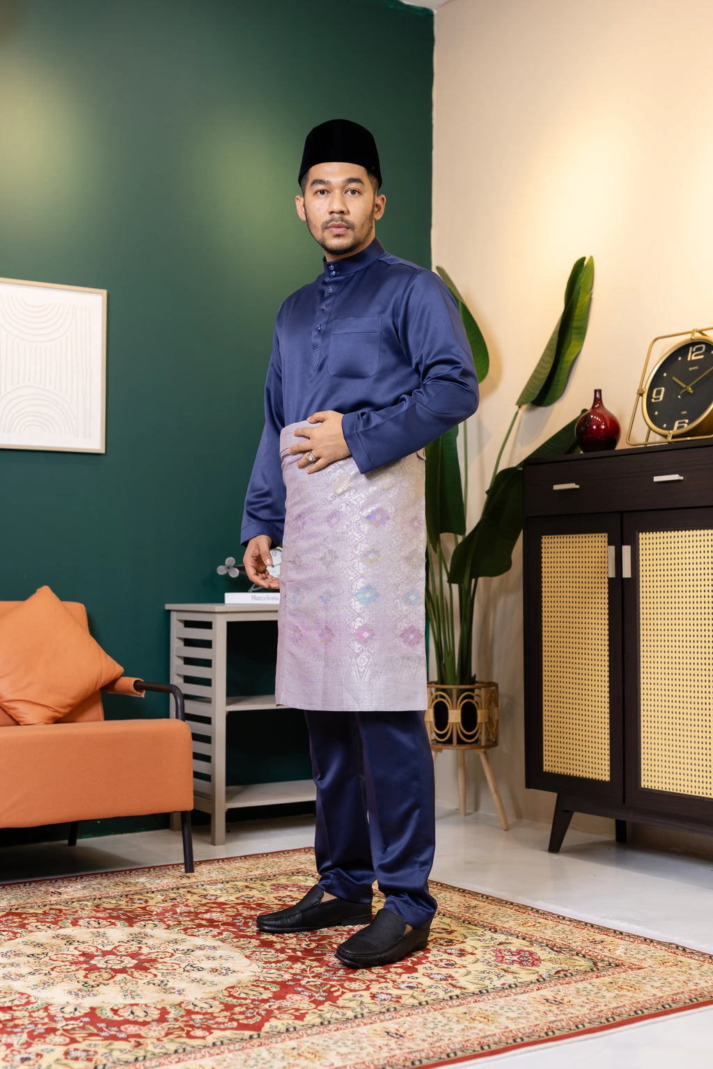 Baju Melayu Tailor Fit - Navy Blue