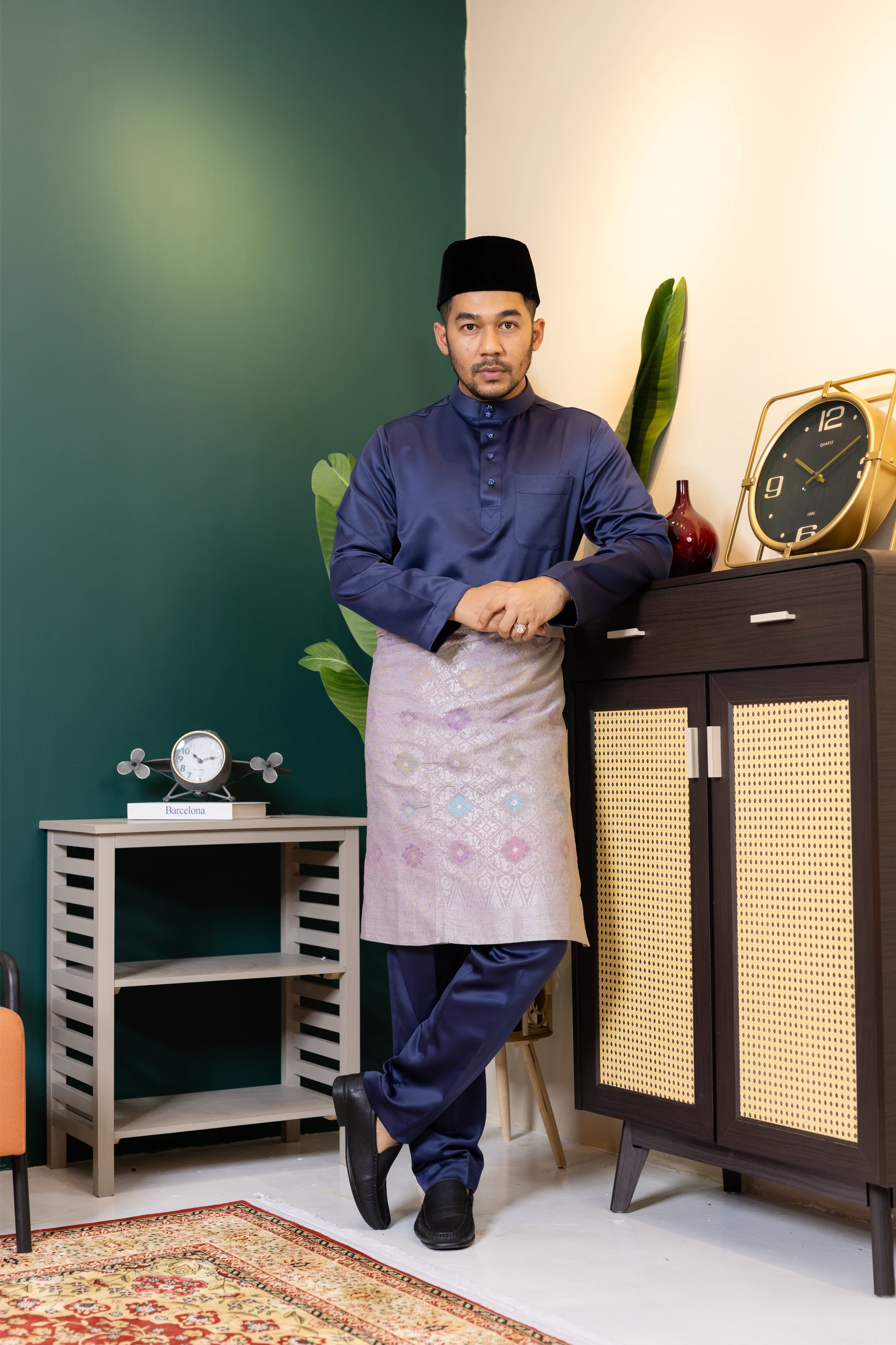 Baju Melayu Tailor Fit - Navy Blue