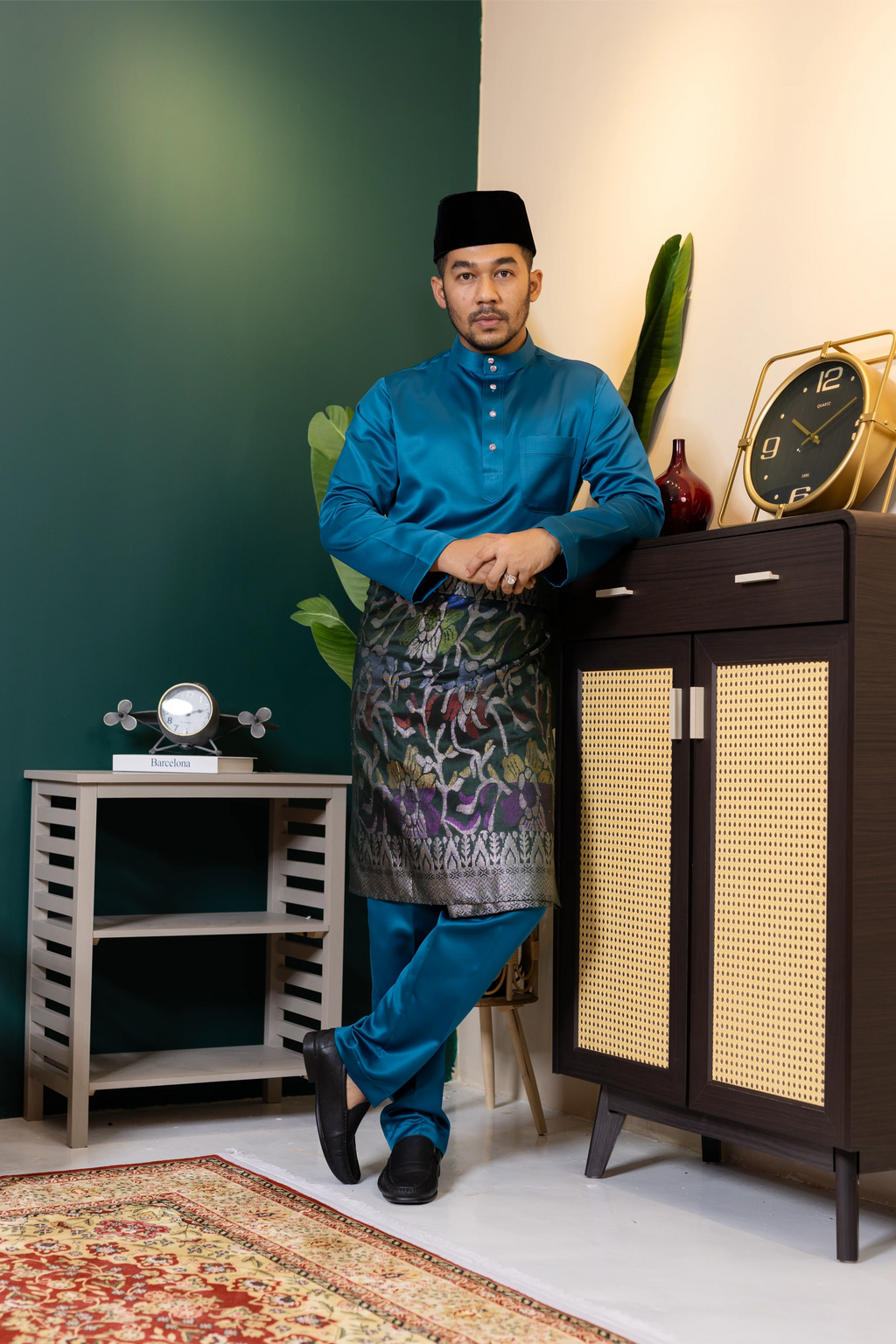 Baju Melayu Tailor Fit - Teal Blue