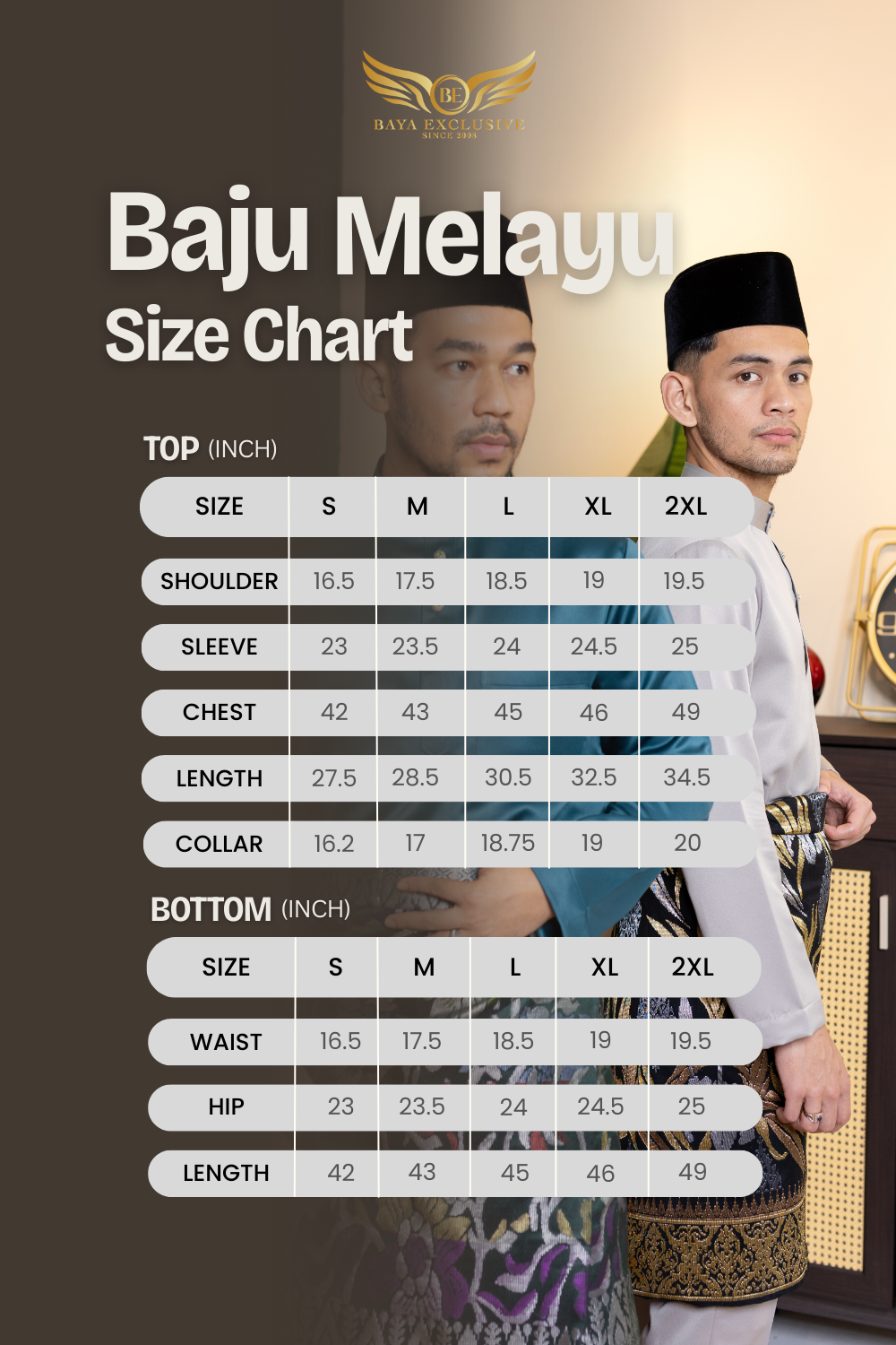 Baju Melayu Tailor Fit - Black